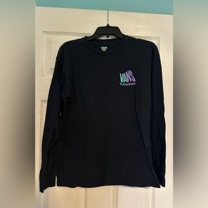Vans long sleeves tshirt dark blue with aqua blue and purple color